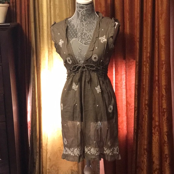 olive green swim cover up